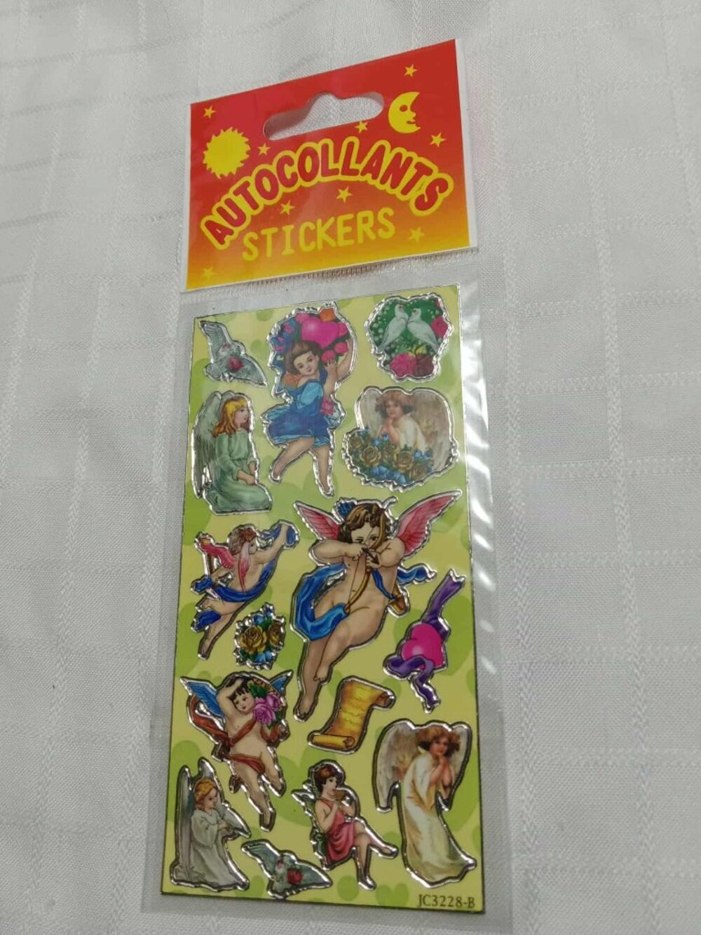 Set of 4 pages of vintage angel stickers